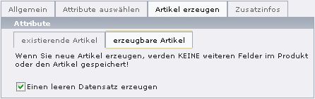 commerce Artikel erzeugen